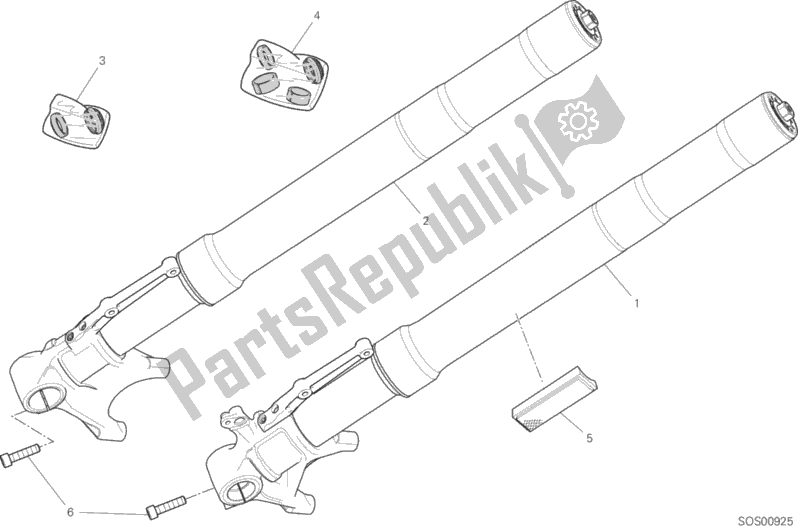 Toutes les pièces pour le Fourche Avant du Ducati Supersport S USA 937 2018